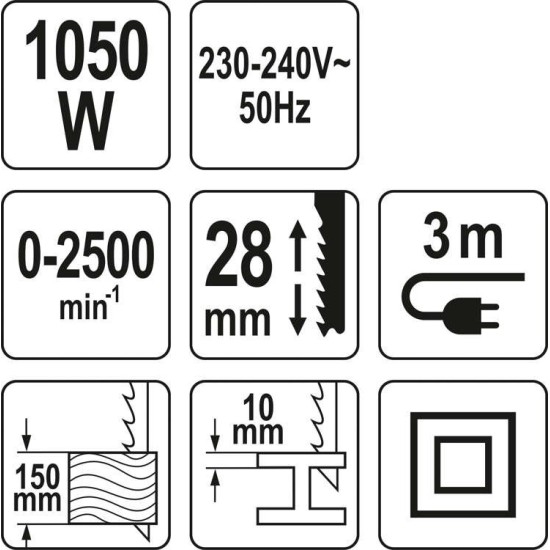 Elektromos szablyafűrész 1050 W YATO