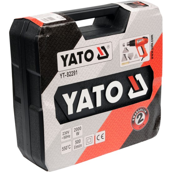 Elektromos hőlégfúvó + tartozékok 550 °C 2000 W YATO