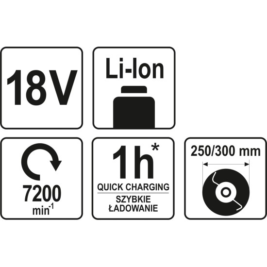 YATO Akkus fűkasza 18 V Li-Ion akku nélkül