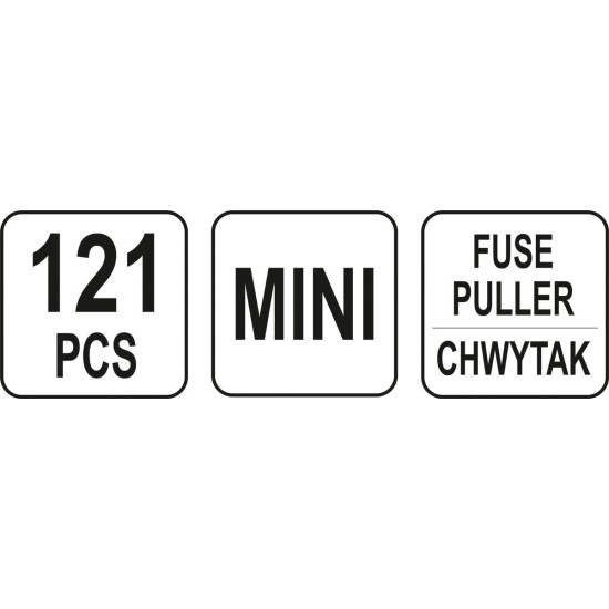 YATO 121 részes biztosíték készlet gépkocsikhoz
