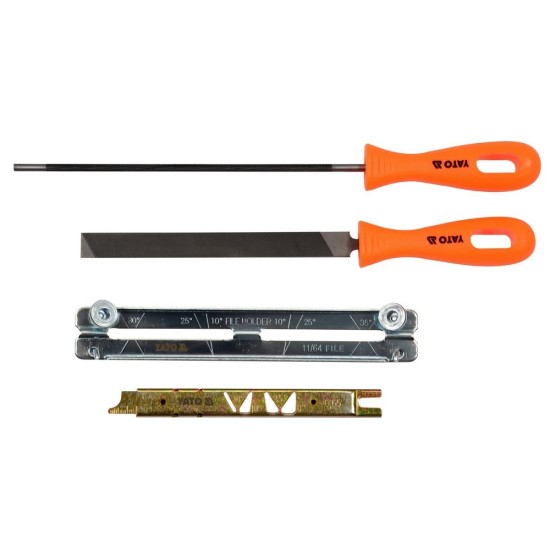 YATO Kézi láncélező készlet 4 részes 3/8"/0,325"/4,5 mm