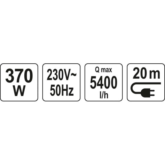 YATO csőkútszivattyú 370W 5400L/óra, tiszta vízhez