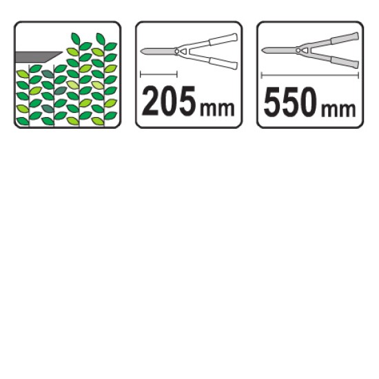 YATO Sövényvágó olló 550 mm, erőszabályzóval