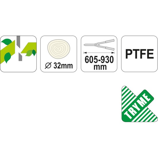 YATO Ágvágó olló teleszkópos nyéllel 650-900mm max.ø35 mm
