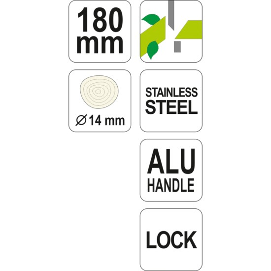 YATO Metszőolló 180 mm, max. ø 14 mm YATO Metszőolló 180 mm, max. ø 14 mm