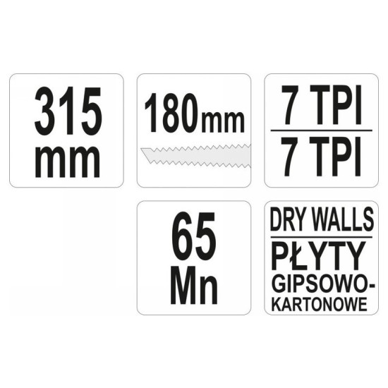 YATO Gipszkarton fűrész kétélű 180 mm