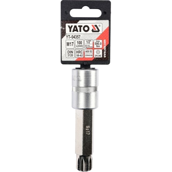 YATO Bithegy dugófejjel SPLINE M17 1/2" 100 mm hosszú