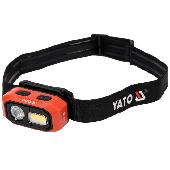 YATO Akkus LED fejlámpa 480 lumen mozgásérzékelős