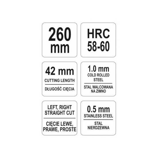 YATO Lemezvágó olló 260 mm