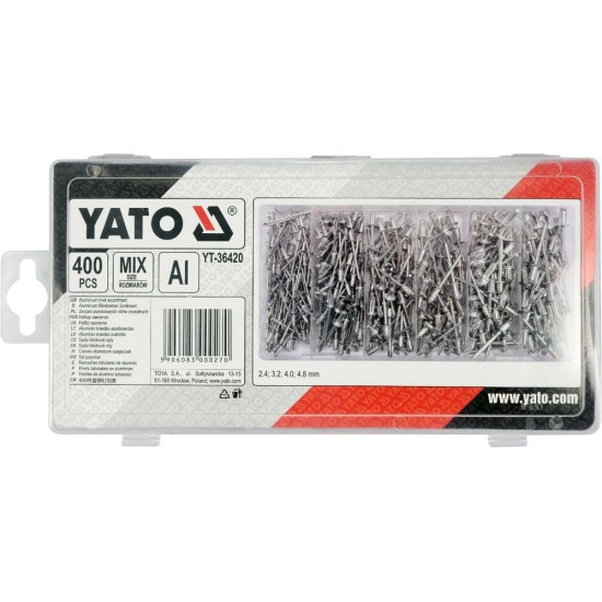 YATO Alumínium popszegecs készlet 400 db
