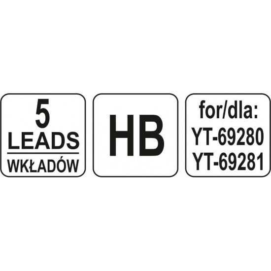 YATO Ácsceruza grafit betét szürke HB (5 db/cs) 
