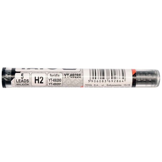 YATO Ácsceruza grafit betét szürke H2 (5 db/cs)