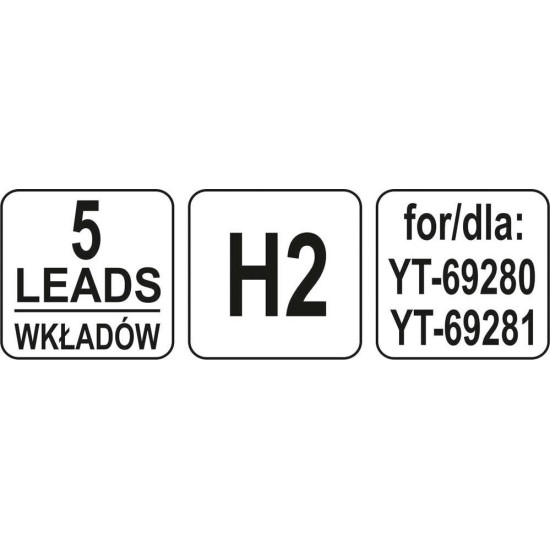 YATO Ácsceruza grafit betét szürke H2 (5 db/cs)