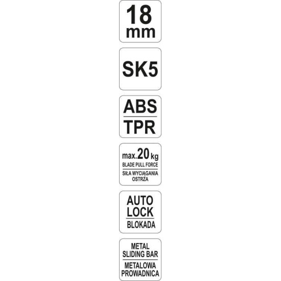 YATO Törhető pengés kés 18mm