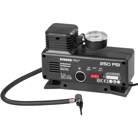 Aircom kompresszor AC250, 250 psi, 230 V/12 V