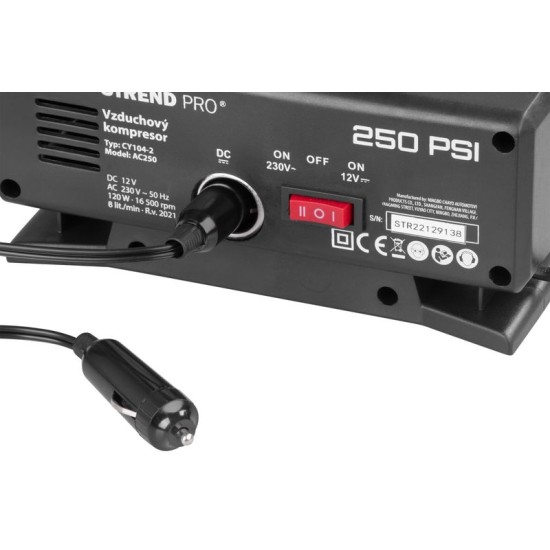 Aircom kompresszor AC250, 250 psi, 230 V/12 V