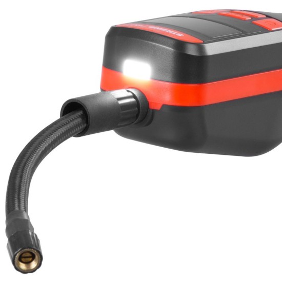 Akkumulátoros kézi lég kompresszor Strend Pro K25, 150 psi, 10 bar, LED