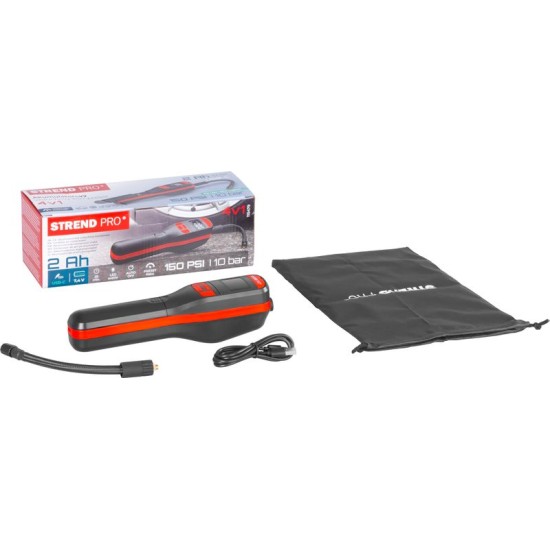 Akkumulátoros kézi lég kompresszor Strend Pro K25, 150 psi, 10 bar, LED