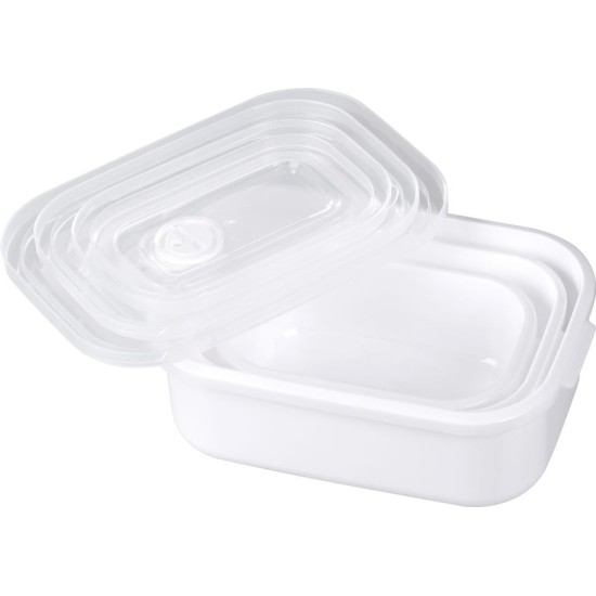 Edény MagicHome Lunchbox szett MB41, 3 db-os szett, 700/1300/2100 ml, téglalap alakú, nyitható fedél