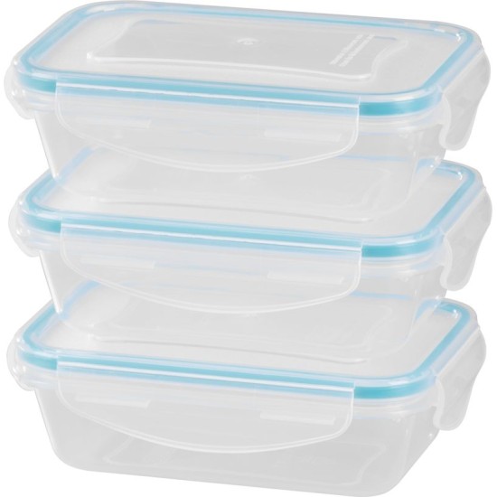 Edény MagicHome Lunchbox szett YH375, téglalap alakú, 3 db-os szett, 400 ml, 162x111x51 mm