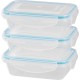 Edény MagicHome Lunchbox szett YH375, téglalap alakú, 3 db-os szett, 400 ml, 162x111x51 mm
