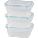 Edény MagicHome Lunchbox szett YH376, téglalap alakú, 3 db-os szett, 1000 ml, 189x131x77 mm