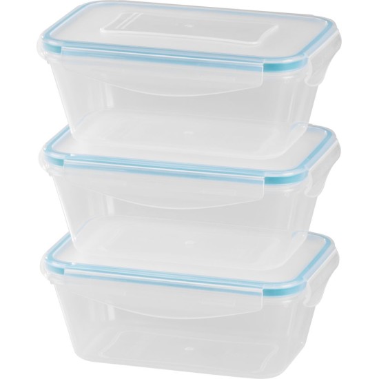 Edény MagicHome Lunchbox szett YH416, téglalap alakú, 3 db-os szett, 700 ml, 172x115x71 mm