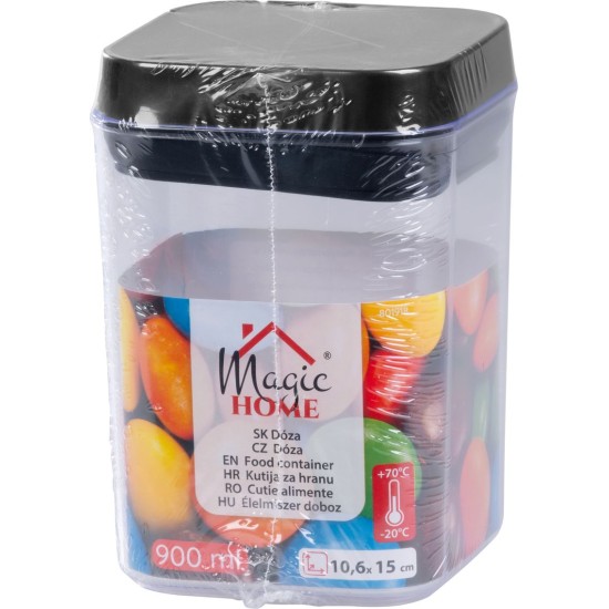 Edény MagicHome, szilikon tömítéssel, 900 ml, 106x106x150 mm, egymásra rakható