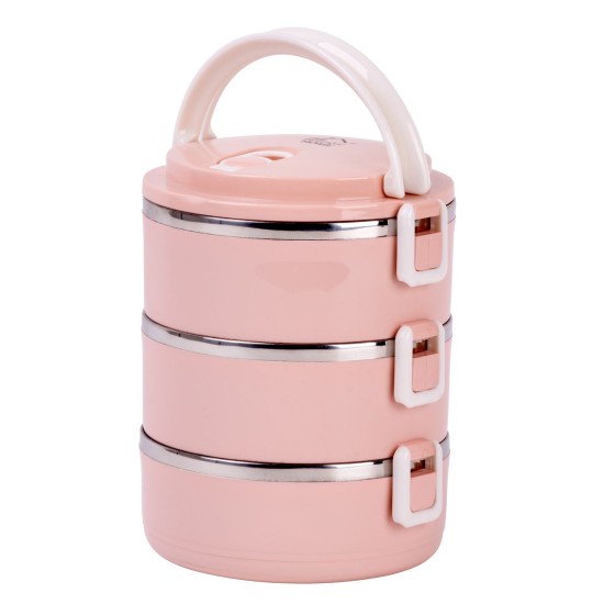 Ételhordó MagicHome LB933, 3 részes, 1,5 l, rózsaszín