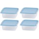 Ételhordók MagicHome, négyzet, Clip, 4db-os készlet, 0,6 lit., 14,3x14,3x5,8 cm