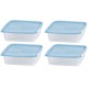 Ételhordók MagicHome, négyzet, Clip, 4db-os készlet, 1 lit., 17,7x17,7x5,8 cm