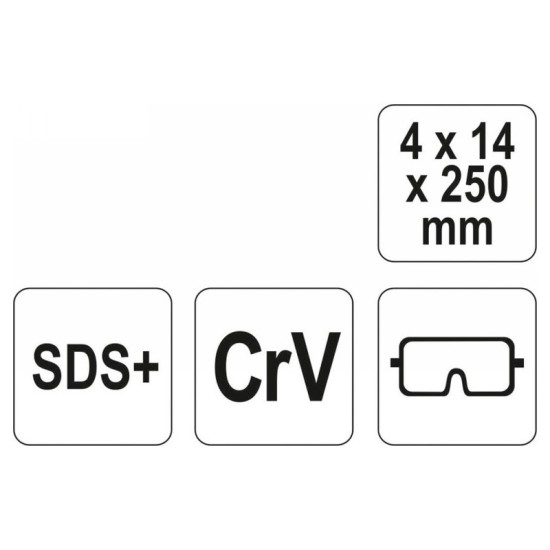 Hegyes vésőszár 250 mm SDS-Plus YATO