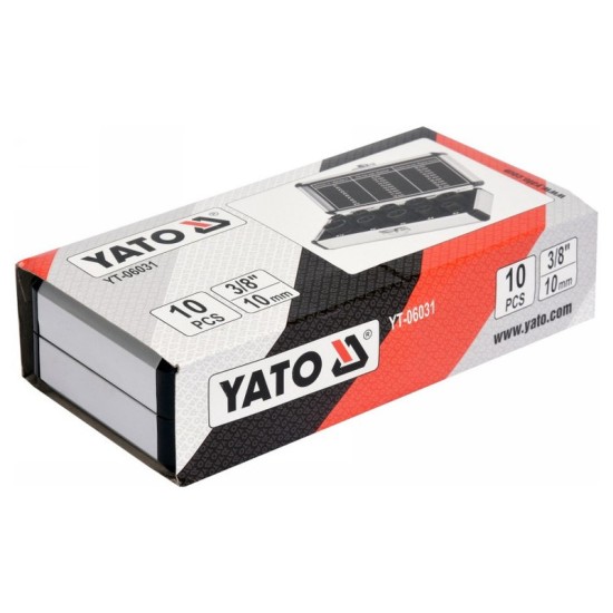 Roncsolt csavarfej leszedő készlet 10 részes 3/8" 9-19 mm YATO