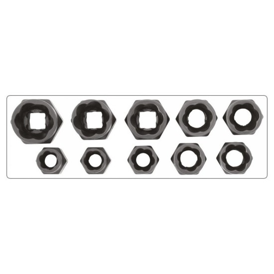 Roncsolt csavarfej leszedő készlet 10 részes 3/8" 9-19 mm YATO