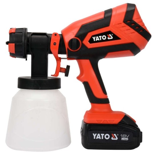 YATO akkus festékszóró 18V, 4.0Ah+töltő, Ø 2,2 mm, 1 L