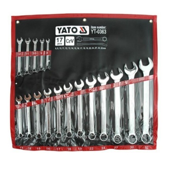 YATO Csillag-villáskulcs készlet 17 részes 8-32 mm CrV 