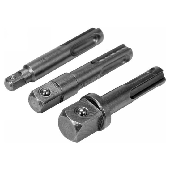 YATO Dugókulcs adapter készlet 3 részes SDS Plus->1/2", 1/4", 3/8" négyszög