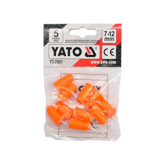 YATO Füldugó 7-12 mm (5 pár/cs)