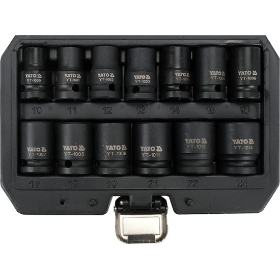 YATO Gépi dugókulcs készlet 13 részes 1/2" 10-24 mm CrMo YATO Gépi dugókulcs készlet 13 részes 1/2" 10-24 mm CrMo