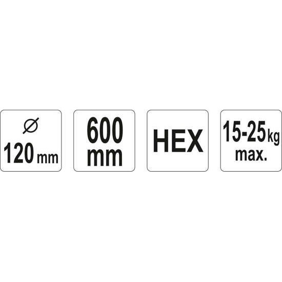 YATO Keverőszár (festék) 120 x 600 mm Hex