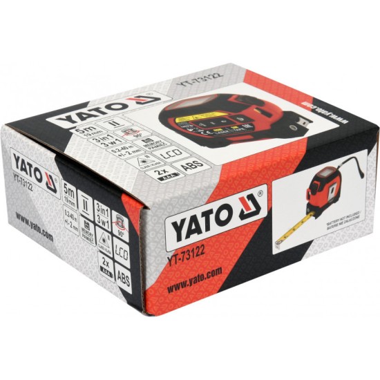YATO Lézeres mérőszalag 5 m x 19 mm 40 m YATO Lézeres mérőszalag 5 m x 19 mm 40 m
