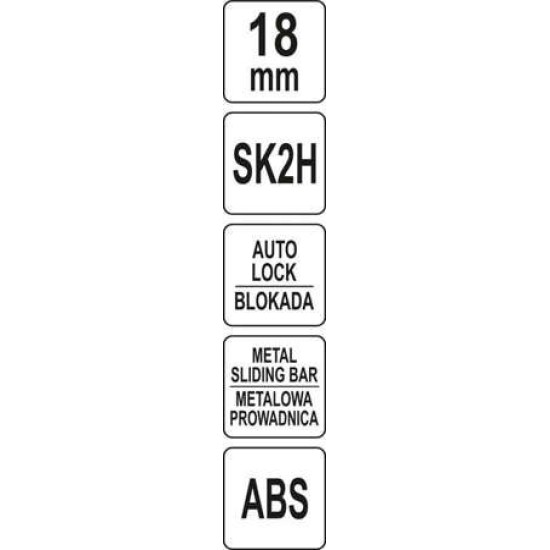 YATO Profi törhető pengés kés extra éles 18 mm ULTRA SHARP SK2H