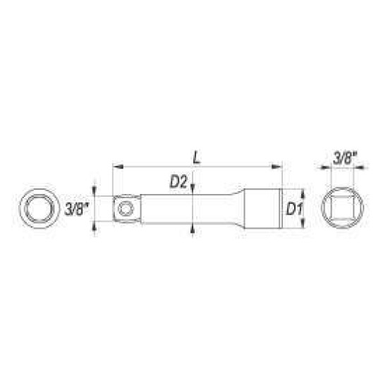 YATO Toldószár 3/8" 152,4 mm DIN3121 CrV 