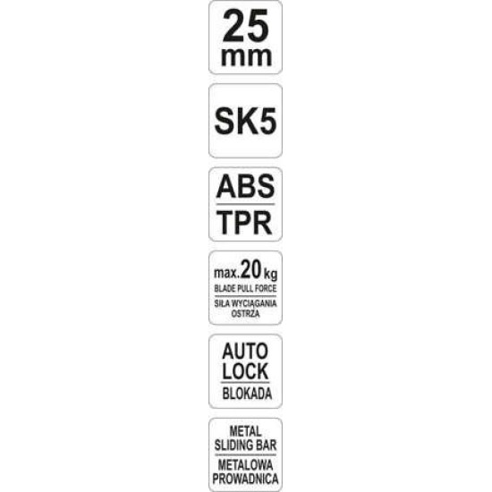 YATO Törhető pengés kés 25 mm
