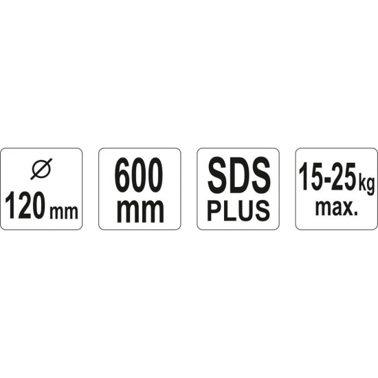 YATO Tripla keverőszár (habarcs) 120 x 600 mm SDS plus